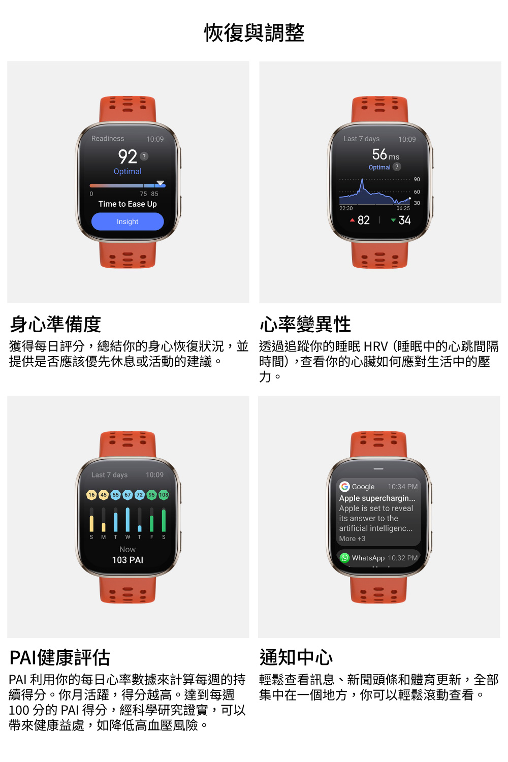 獲得每日評分,總結你的身心恢復狀況,並透過追蹤你的睡眠HRV睡眠中的心跳間隔