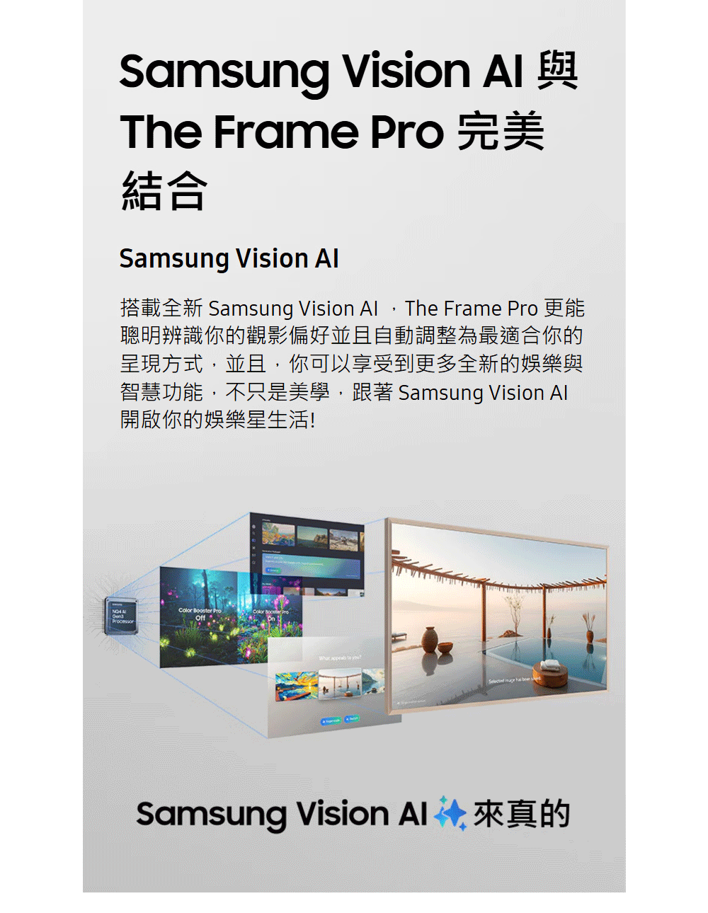搭載全新 Samsung Vision Al The Frame Pro 更能