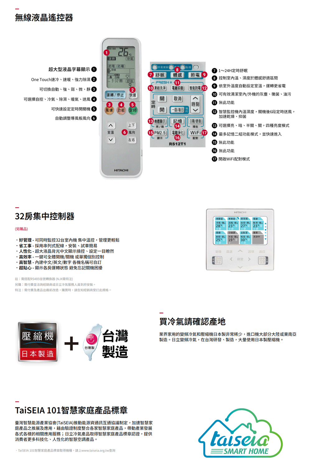 HITACHI 日立】4-6坪+10-12坪R32頂級一對二變頻冷暖10.1KW分離式空調
