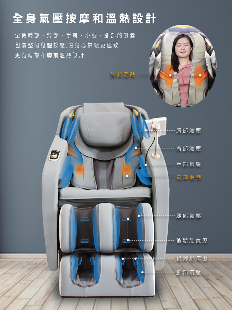 全機肩部、背部、手臂、小腿、腳部的氣囊