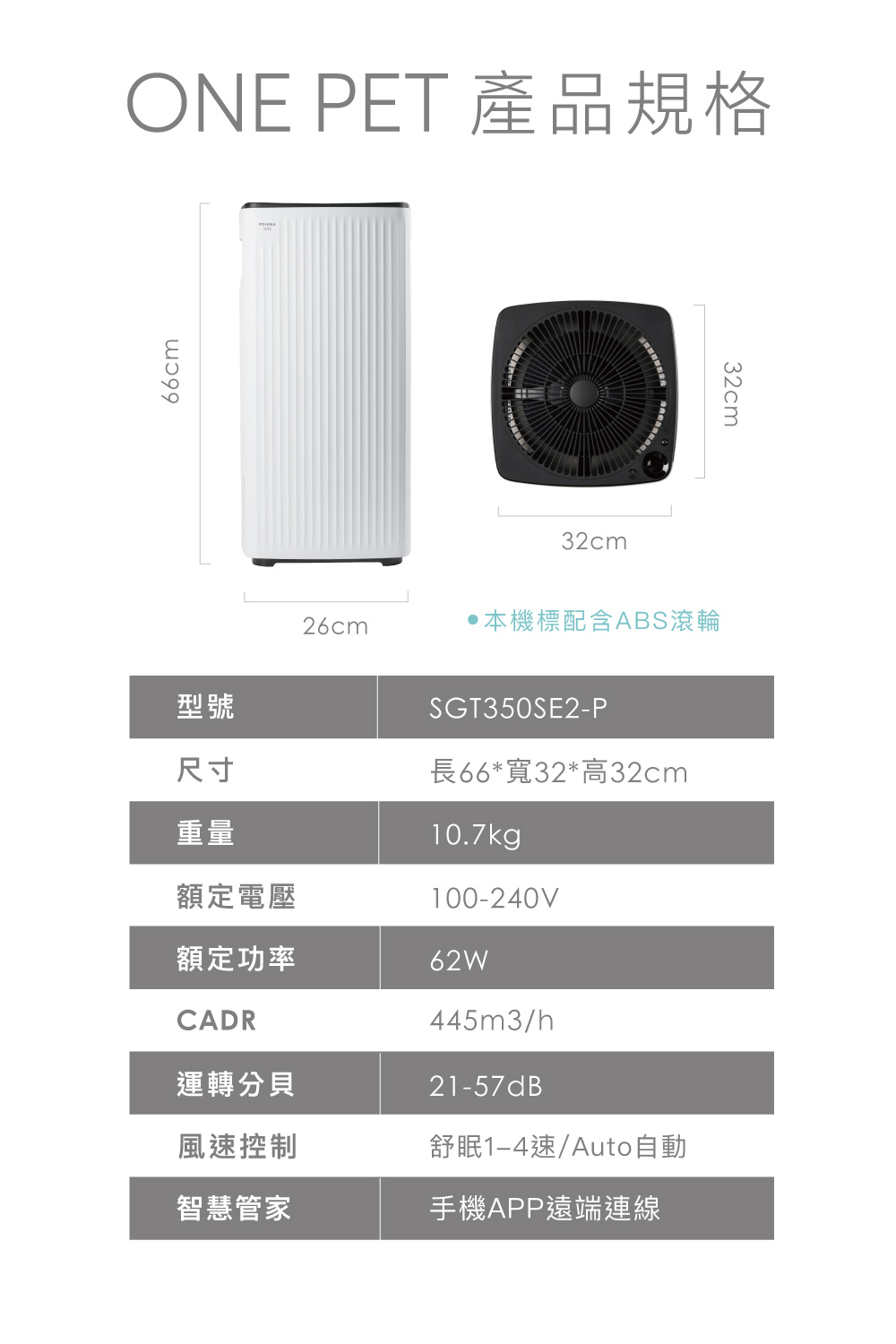 ONE PET 產品規格