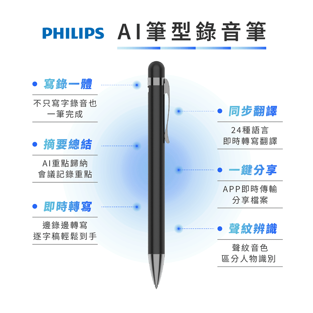 PHILIPS AI筆型錄音筆