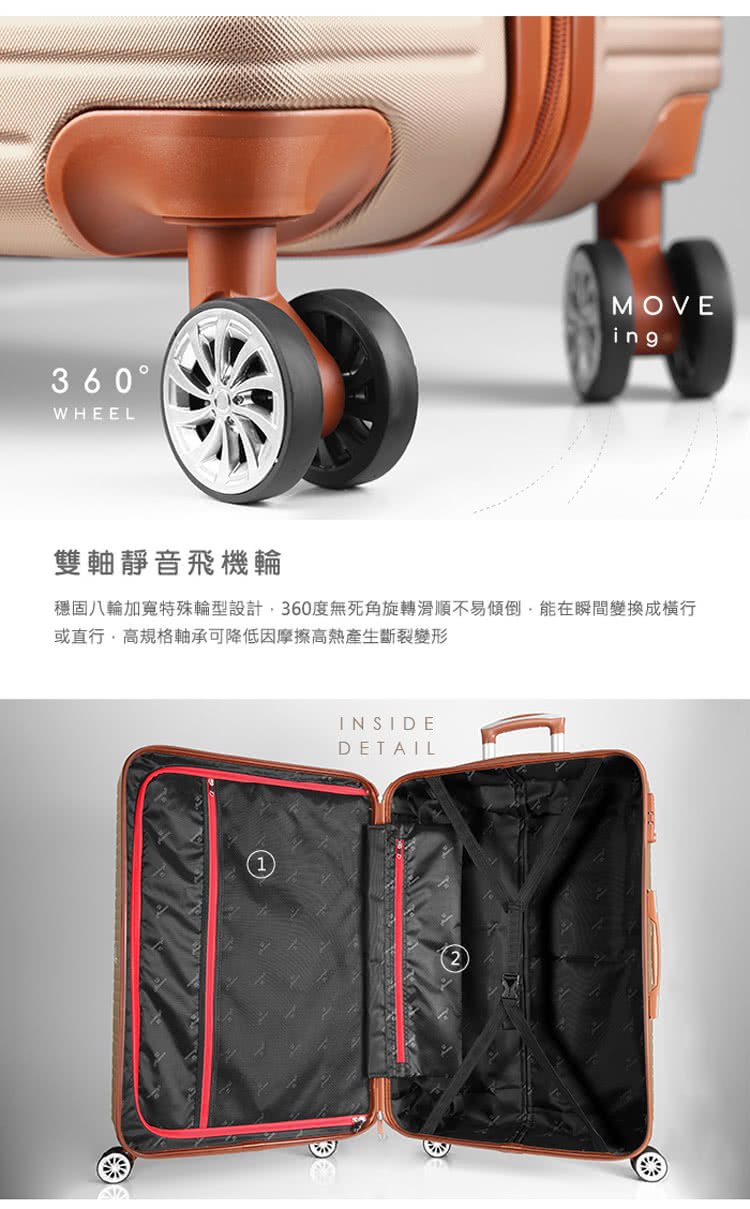 雙軸靜音飛機輪 穩固八輪加寬特殊輪型設計,360度無死角旋轉滑順不易傾倒,能在瞬間變換成橫行 或直行,高規格軸承可降低因摩擦高熱產生斷裂變形 