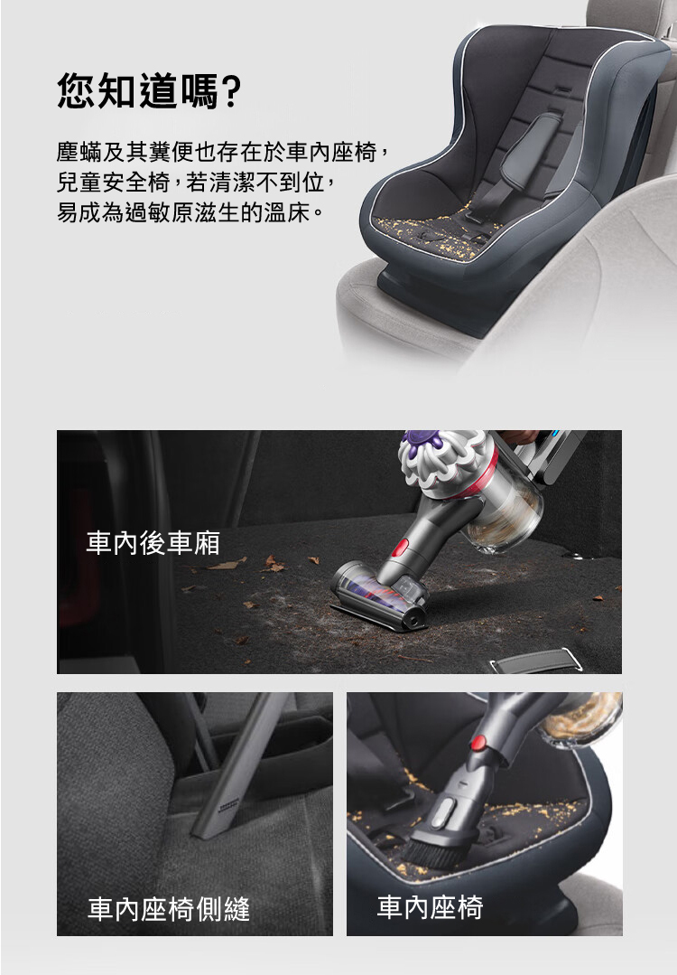 塵蟎及其糞便也存在於車內座椅,