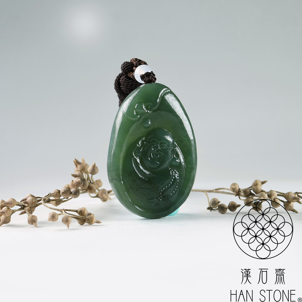 漢石齋】天然和田玉彌勒佛玉佩吊墜青玉(31*45*8mm) - momo購物網- 好評