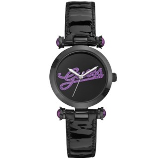 【GUESS】浮華摩登漆靚時尚腕錶(紫W0057L6)