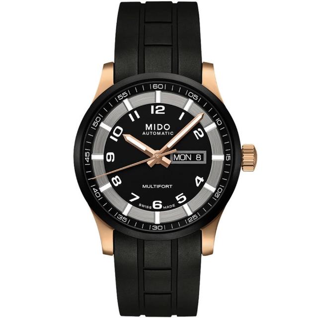 【MIDO】Multifort 先鋒系列極速黑金腕錶-黑(M0054303705709)