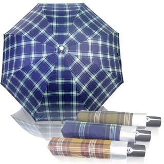 【wepon】時尚經典格紋自動開收三折傘(晴雨兩用傘)
