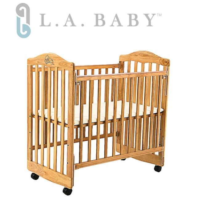 【美國 L.A. Baby】蒙特維爾美夢熊小床嬰兒床/實木/原木床(原木色  適用育嬰 託嬰中心)讓你愛不釋手