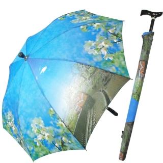 阿里山櫻花/小火車風情可調式自動傘(登山傘 雨傘)