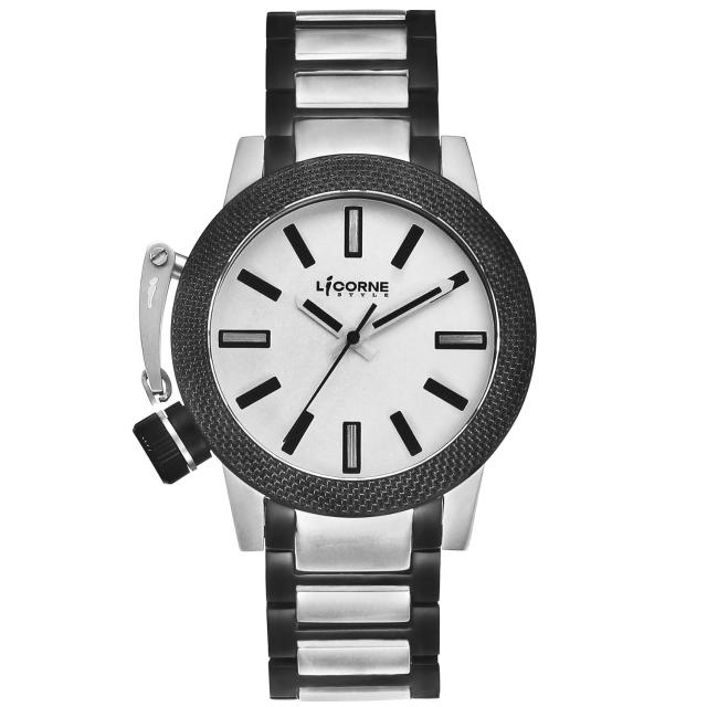 【LICORNE】MK-2危險特工時尚設計錶款(黑銀 LI031LTWI)熱銷產品