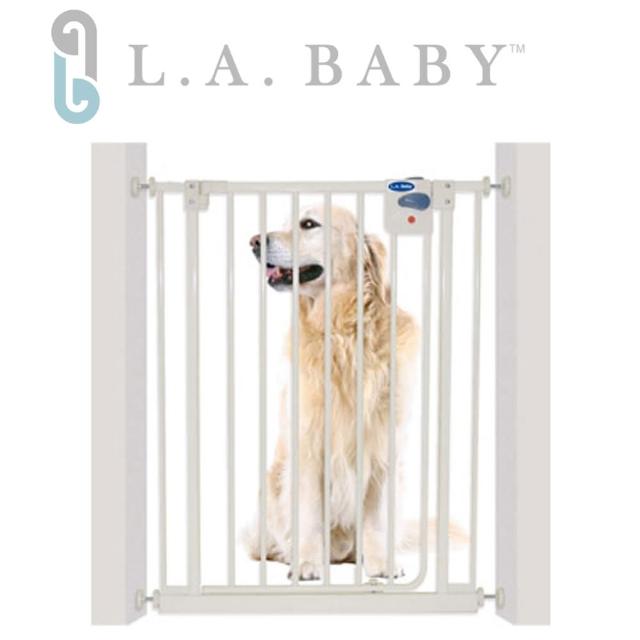 【美國 L.A. Baby】加高加寬-安全自動上鎖門欄/寵物門欄/兒童門欄(贈兩片延伸件)特惠價