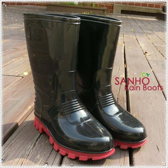 【Sanho】優雅式長雨靴(率性黑)