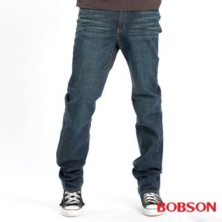【BOBSON】男款伸縮直筒褲(藍53)