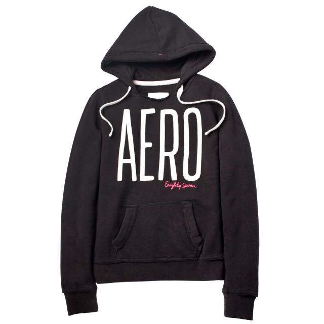 【現貨Aeropostale】AERO 經典款 連帽口袋上衣(黑色)網路熱賣