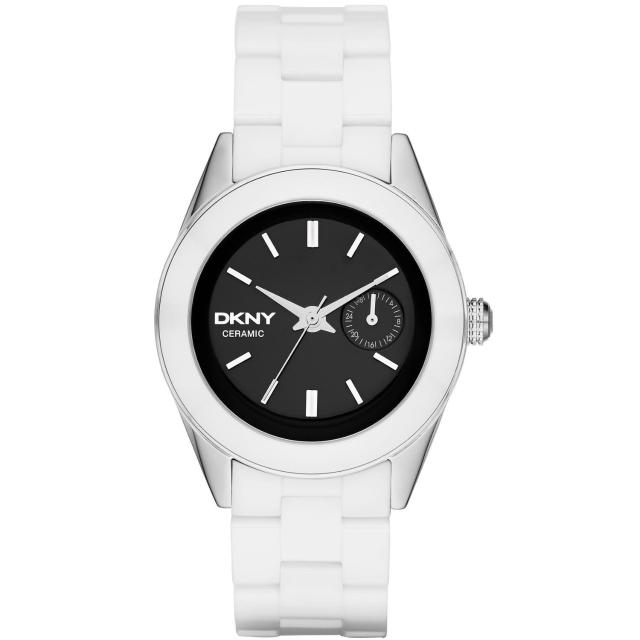【DKNY】樸實永恆都會陶瓷腕錶-白(NY2142)