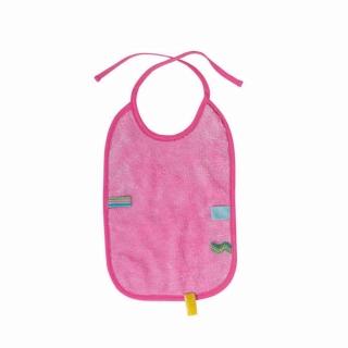 【荷蘭Snoozebaby】大尺寸綁帶式布標純棉圍兜(粉紅色)