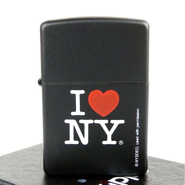 【ZIPPO】美系-I LOVE N Y-我愛紐約黑色烤漆打火機破盤出清