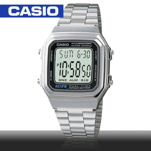 【CASIO 卡西歐】日系-銀色復古風電子錶(A178WA)網友最愛商品