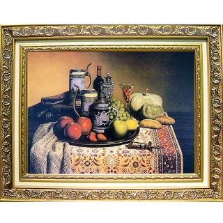 【開運陶源】水果麵包葡萄酒 富足安逸4(中幅)