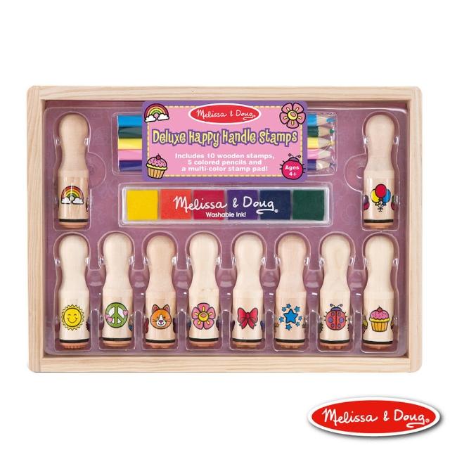 【美國瑪莉莎 Melissa & Doug】木製長柄印章組-繽紛花漾評鑑