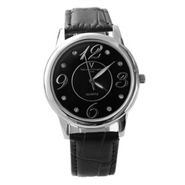 【Valentino范倫鐵諾】數字奧地利水鑽真皮手錶腕錶 情人對錶(玖飾時尚NE1089)分享文