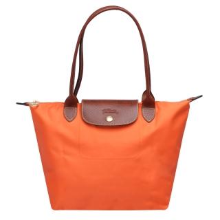 【LONGCHAMP】新色上市長提把尼龍水餃包(小-柿子橘2605089-017)