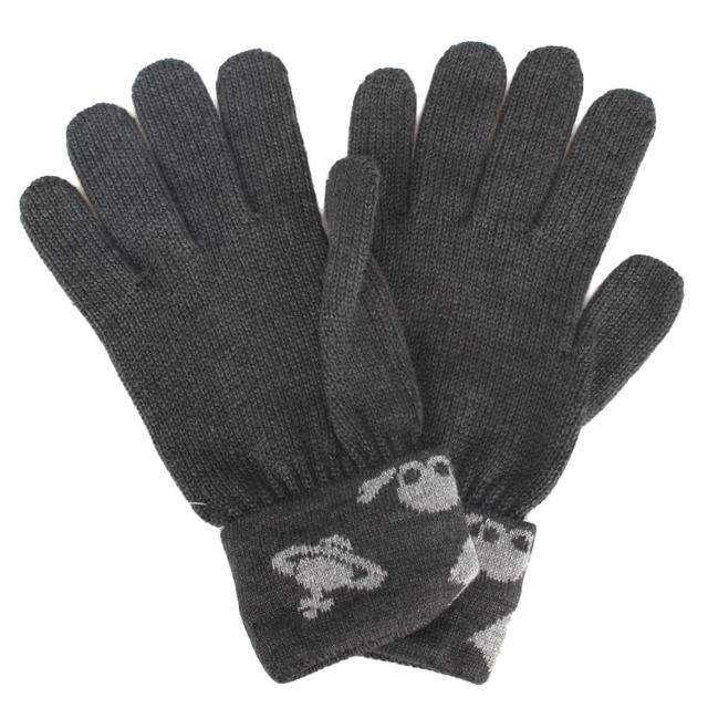 【Vivienne Westwood】經典骷髏頭星球圖案混羊毛手套(灰色)網友最愛商品
