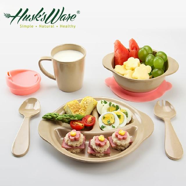 【美國Husk’s ware】稻殼天然無毒環保微笑餐具組(5件組)