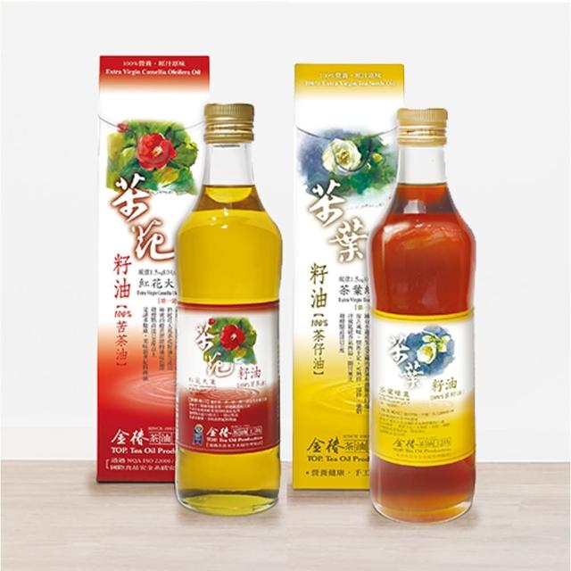 【金椿茶油工坊】白花茶籽油+紅花大果苦茶油(500ml組合)