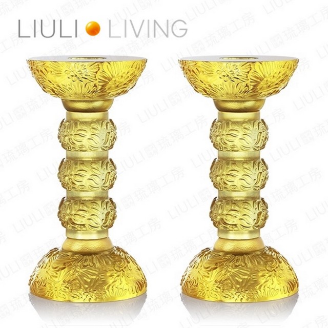 【琉璃工房LIULI LIVING】金燦光耀燭台(對裝)哪裡買便宜?