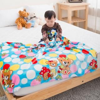 【eyah】頂級超舒柔雙面雪貂絨童毯/嬰幼兒毯(繽紛小熊)