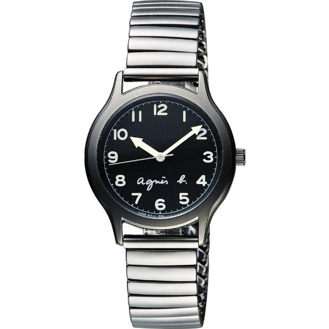 【agnes b.】25周年紀念復刻經典腕錶-黑x灰(BH8018X1)