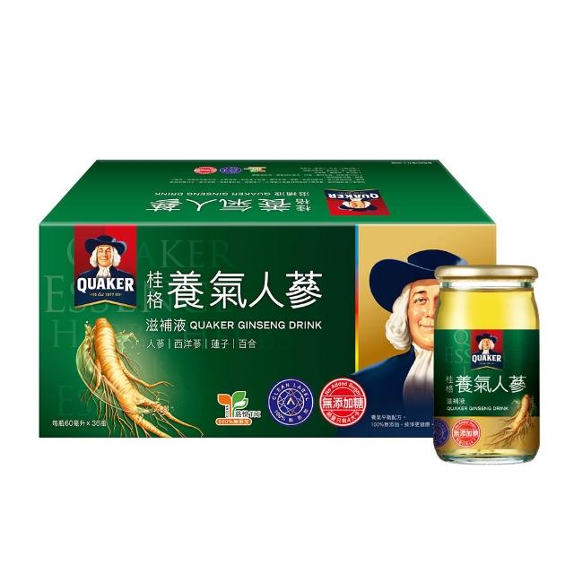 【QUAKER 桂格】無糖養氣人蔘 60mlx36入x2盒(共72入)