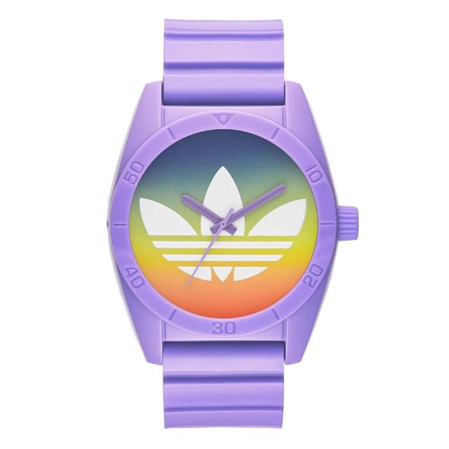 【adidas】街潮繽紛三葉休閒腕錶-漸層x紫(ADH9072)