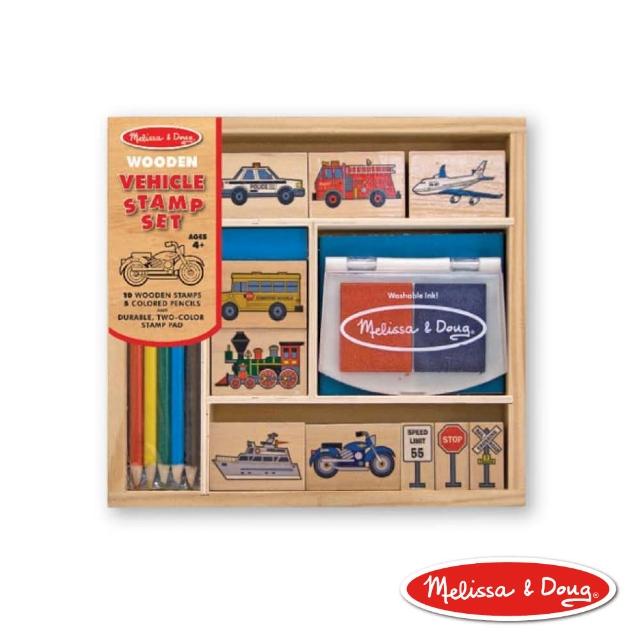 【美國瑪莉莎 Melissa & Doug】木製印章組 - 交通工具組