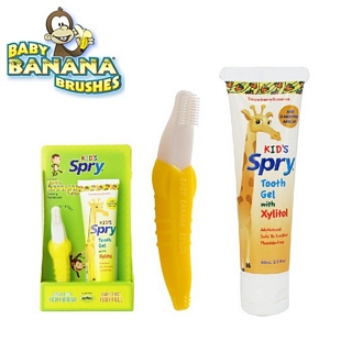 購買【美國 Baby Banana Brush】香蕉造型軟性牙刷/固齒器+潔牙膠 特惠組須知