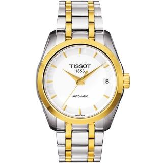 【TISSOT】Couturier Lady自信風采機械腕錶(半金-32mm-T0352072201100)
