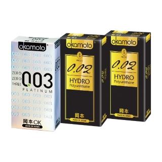【岡本okamoto】002+003白金經典保險套三盒組(22入)