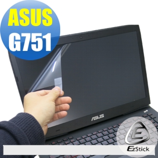 【EZstick】ASUS G751 專用 靜電式筆電LCD液晶螢幕貼(可選鏡面或霧面)