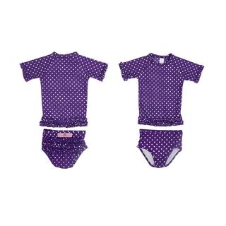 【Rufflebutts】小女童比基尼泳裝_深紫白點點泳裝(RBSW07-07)