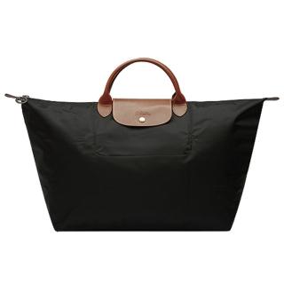 【LONGCHAMP】摺疊短把水餃手提包 大/黑(1624089-001)