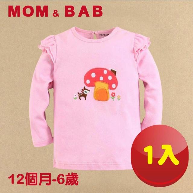 【MOM AND BAB】小鹿蘑菇圓領T恤長袖純棉上衣(12M-6T)特惠價