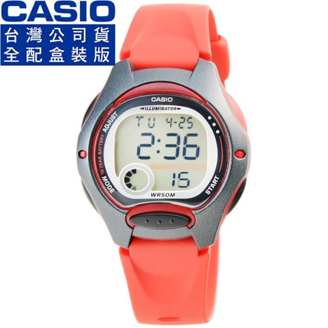 【CASIO】卡西歐鬧鈴多時區兒童電子錶-紅(LW-200-4A 全配盒裝)