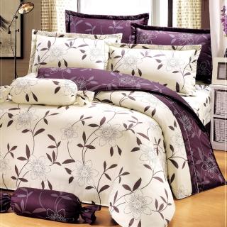 【艾莉絲-貝倫】花香樂譜(6x7呎)六件式雙人特大(100%純棉)鋪棉床罩組(米色)