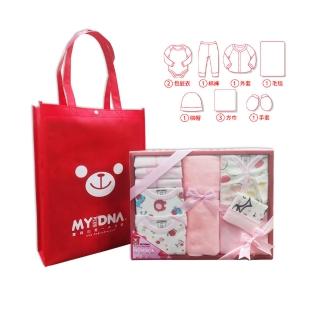 【MY+DNA 熊本部】彌月禮盒十件組｜女款長袖新生兒實用穿搭｜附品牌提袋・花色隨機出貨（B0005-02）