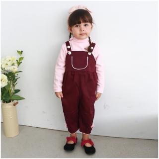 【baby童衣】任選 女寶寶吊帶褲 硬挺素色大口袋連身褲 52258(共一色)