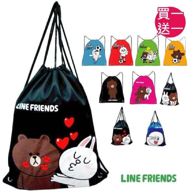 好物推薦-【LINE FRIENDS】MIT束口後背袋(無辜熊大/兔兔/饅頭人_5180)