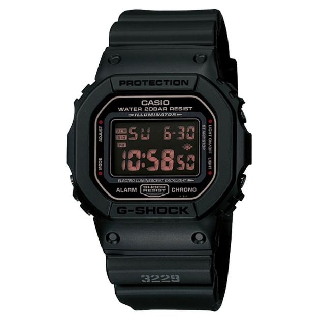 好物推薦-【CASIO 卡西歐】G-SHOCK 經典黑色基本款 當兵系列 捍衛登場(黑/DW-5600MS-1HDR)