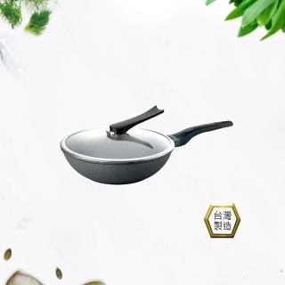 【PERFECT 理想】日式黑金鋼炒鍋-30cm單把附蓋(台灣製造)